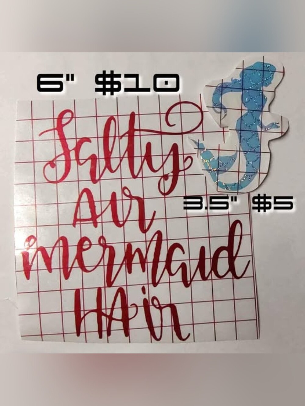 Pink & Metallic Scales "Salty Air Mermaid Hair" Decal Set (2pcs)